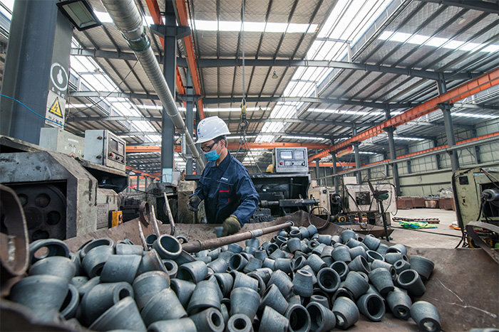 义马网架配件-锥头加工车间